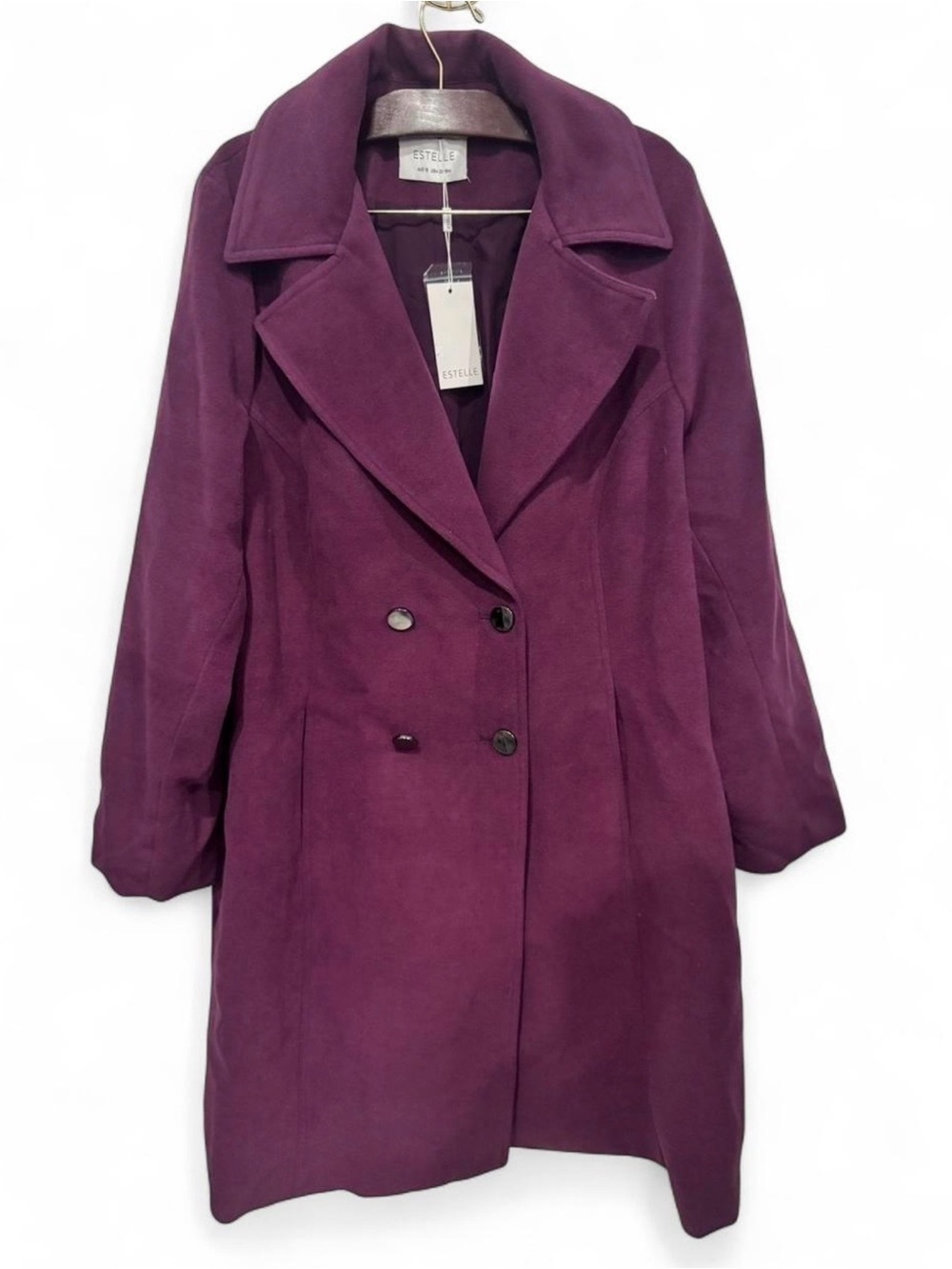 Estelle Women's Double-Breasted Plum Trench Coat